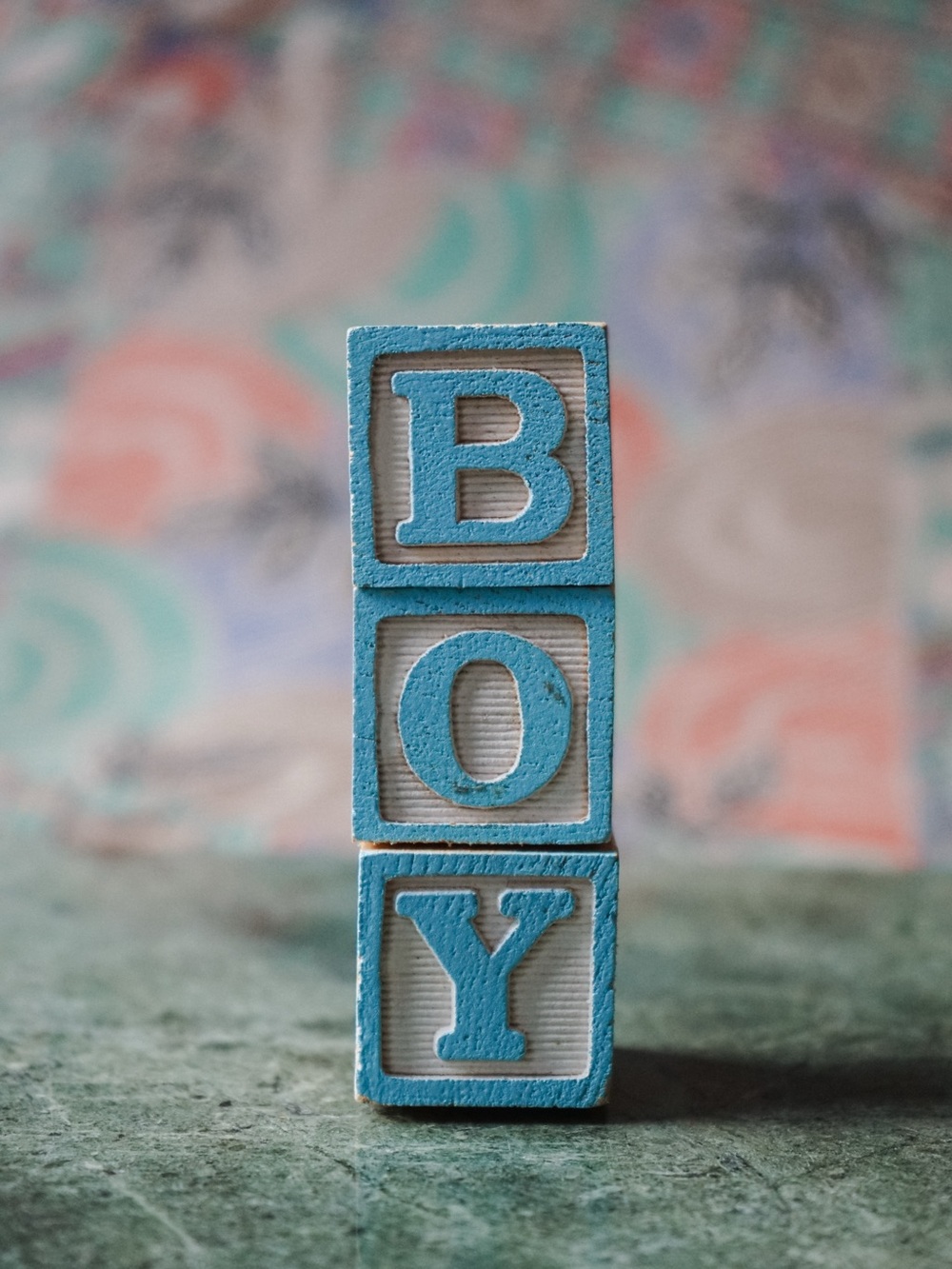 Vintage "BOY" Stacked Block Decor